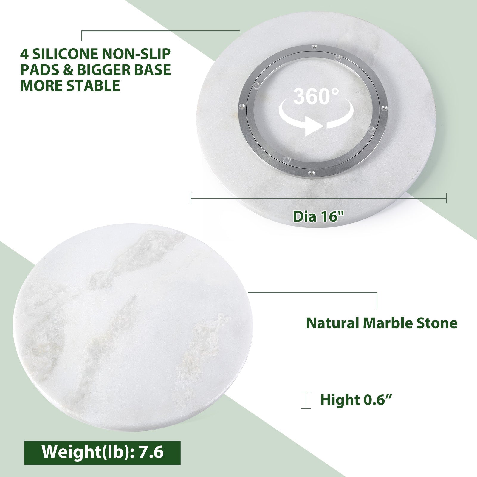 Koville 406 mm lazy susan for table serving in Namib Fantasy natural stone