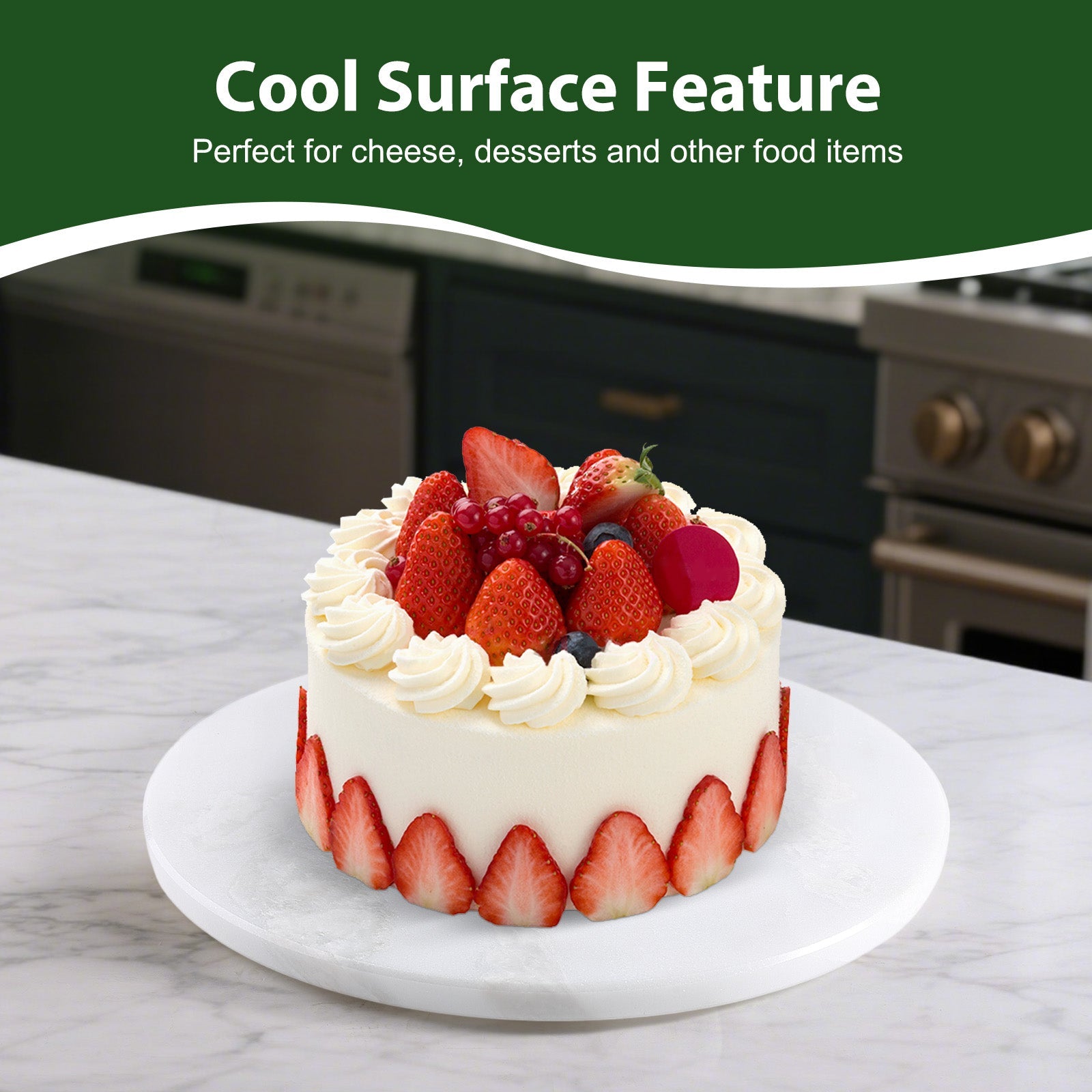 Koville 406 mm lazy susan for table serving in Namib Fantasy natural stone