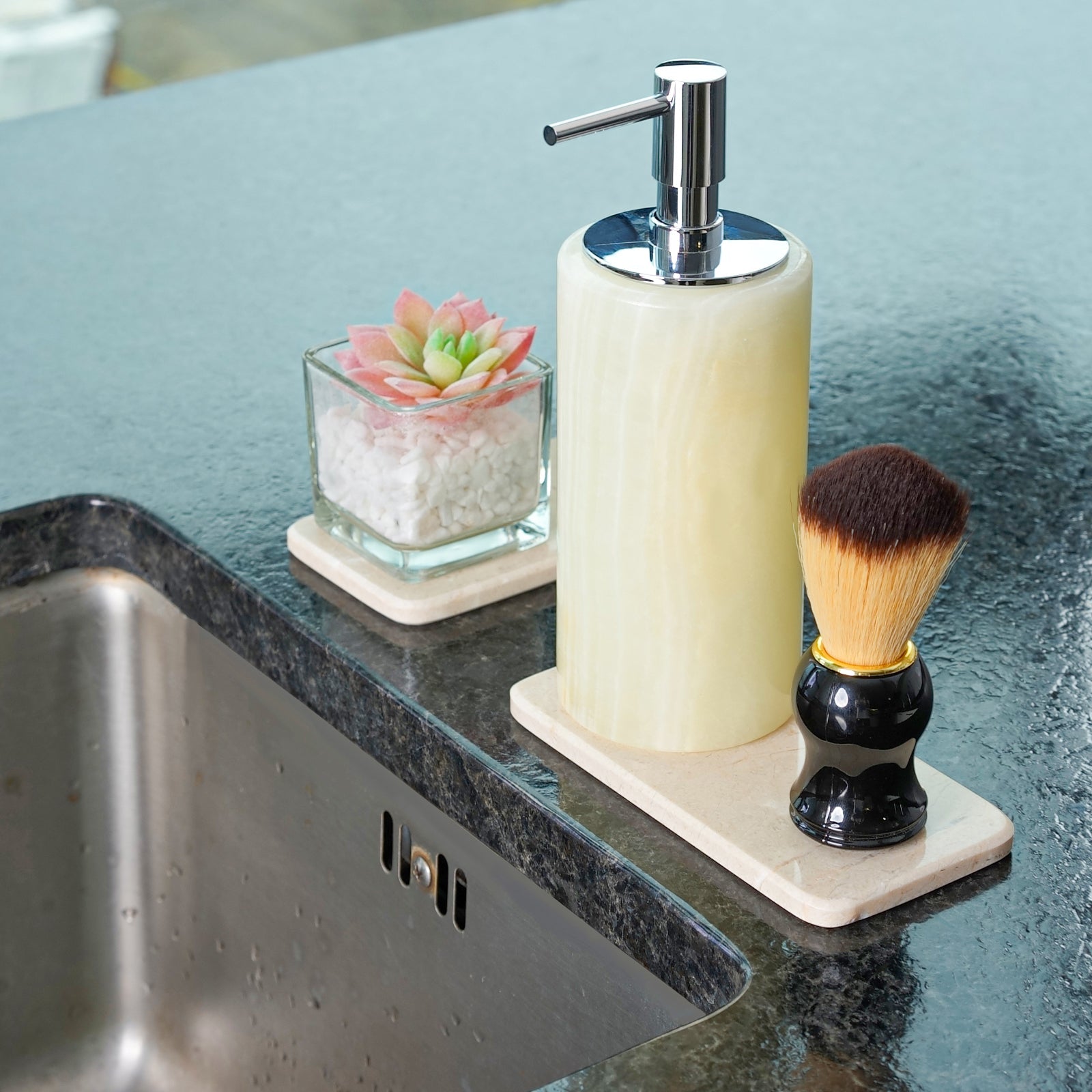 Koville Natural Stone Display Bases in Crema Beige, product view 5