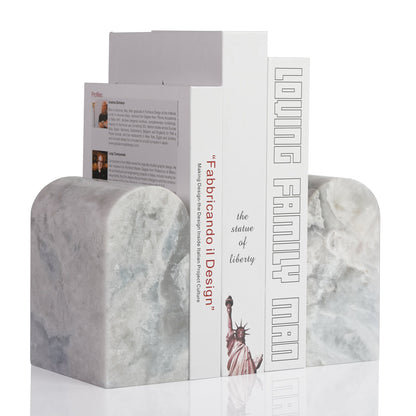 Koville triumphal arch bookend for shelf styling in Grigio Fantasy natural stone