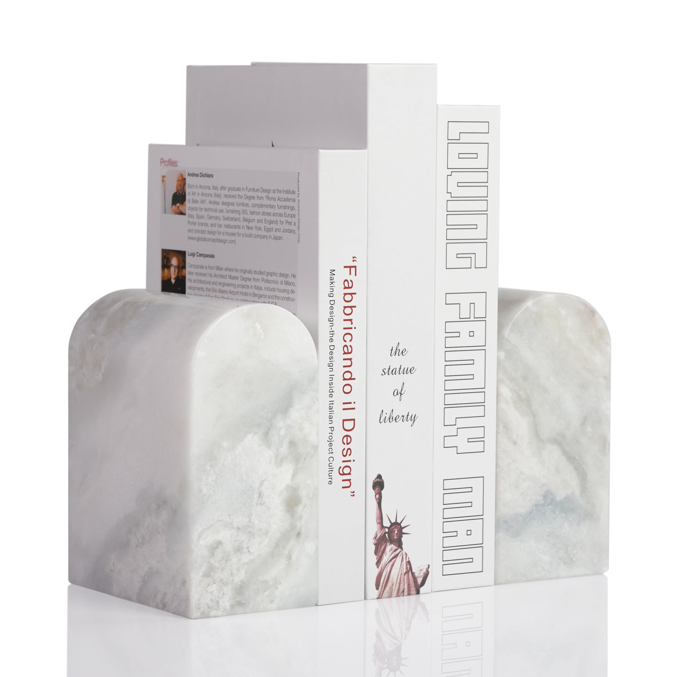 Koville triumphal arch bookend for shelf styling in Namib Fantasy natural stone