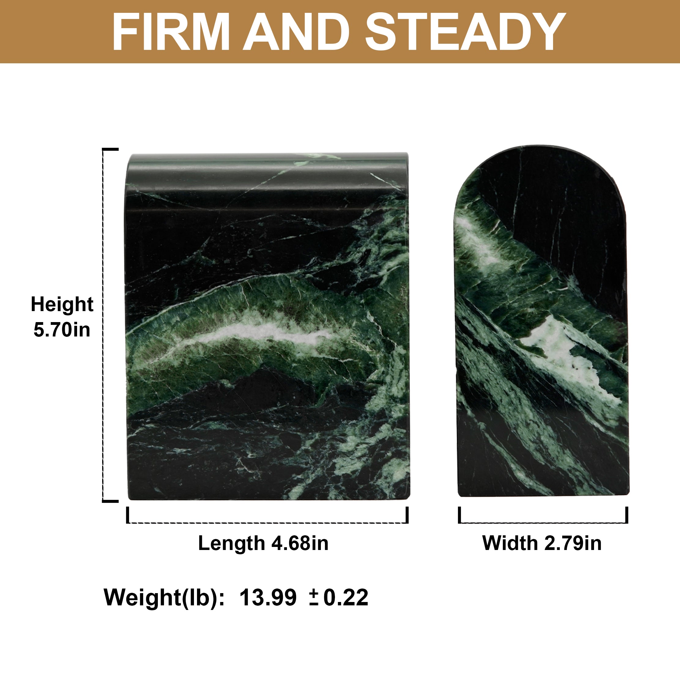 Koville Marble Triumphal Arch Bookend SE in Verde Remeggiato, product view