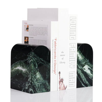 Koville Marble Triumphal Arch Bookend SE in Verde Remeggiato, product view