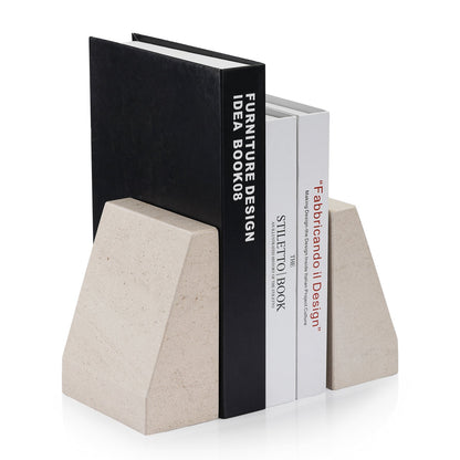 Koville mayan pyramid bookend for shelf styling in Moleanos Beige natural stone