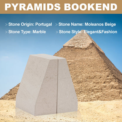 Koville mayan pyramid bookend for shelf styling in Moleanos Beige natural stone