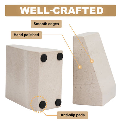 Koville mayan pyramid bookend for shelf styling in Moleanos Beige natural stone