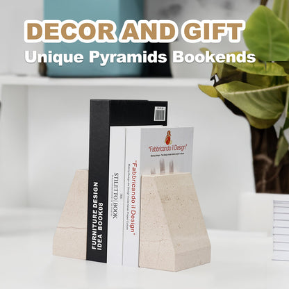 Koville mayan pyramid bookend for shelf styling in Moleanos Beige natural stone