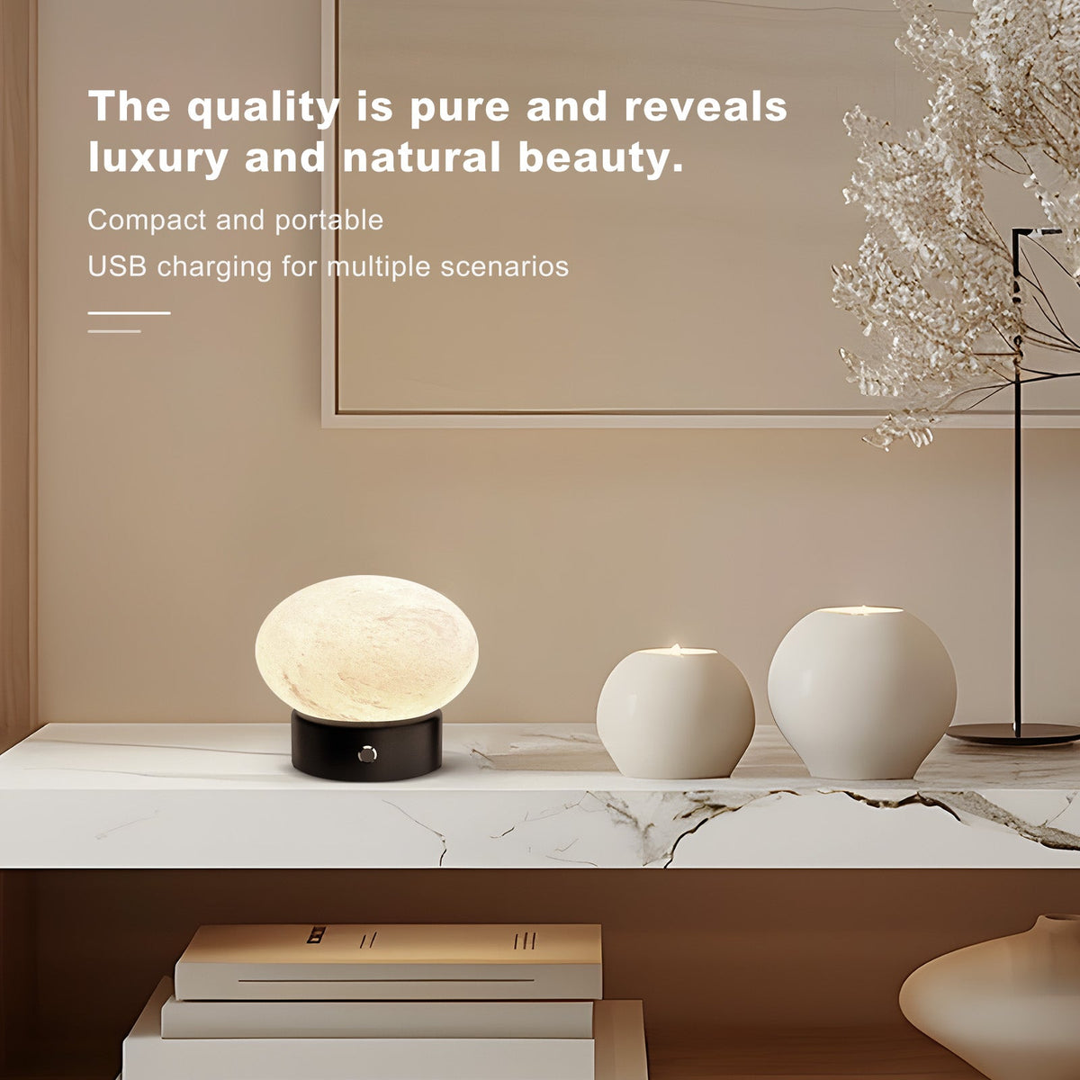 Koville natural stone table lamp in Namib Fantasy
