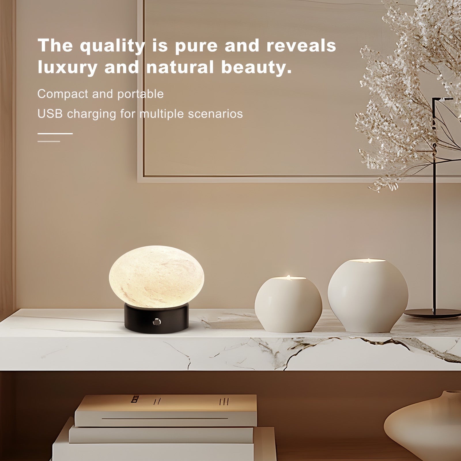 Koville natural stone table lamp in Namib Fantasy