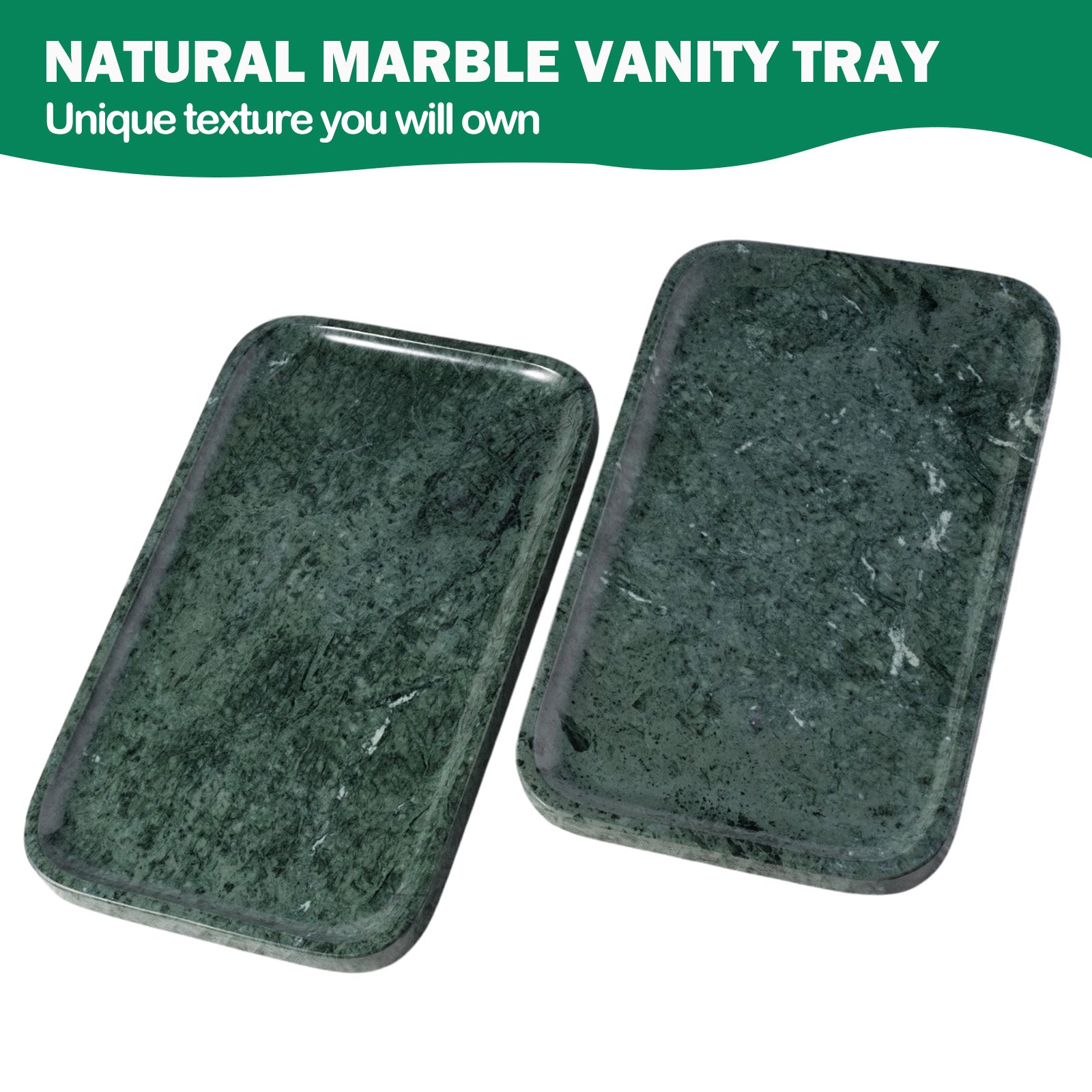 Koville Natural Stone One-Piece Square Trays in Indian Green, product view 55