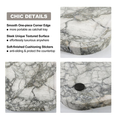 Koville Natural Stone One-Piece Square Trays in Silver Pearl, product view 67