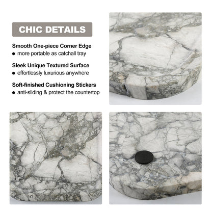 Koville Natural Stone One-Piece Square Trays in Silver Pearl, product view 67