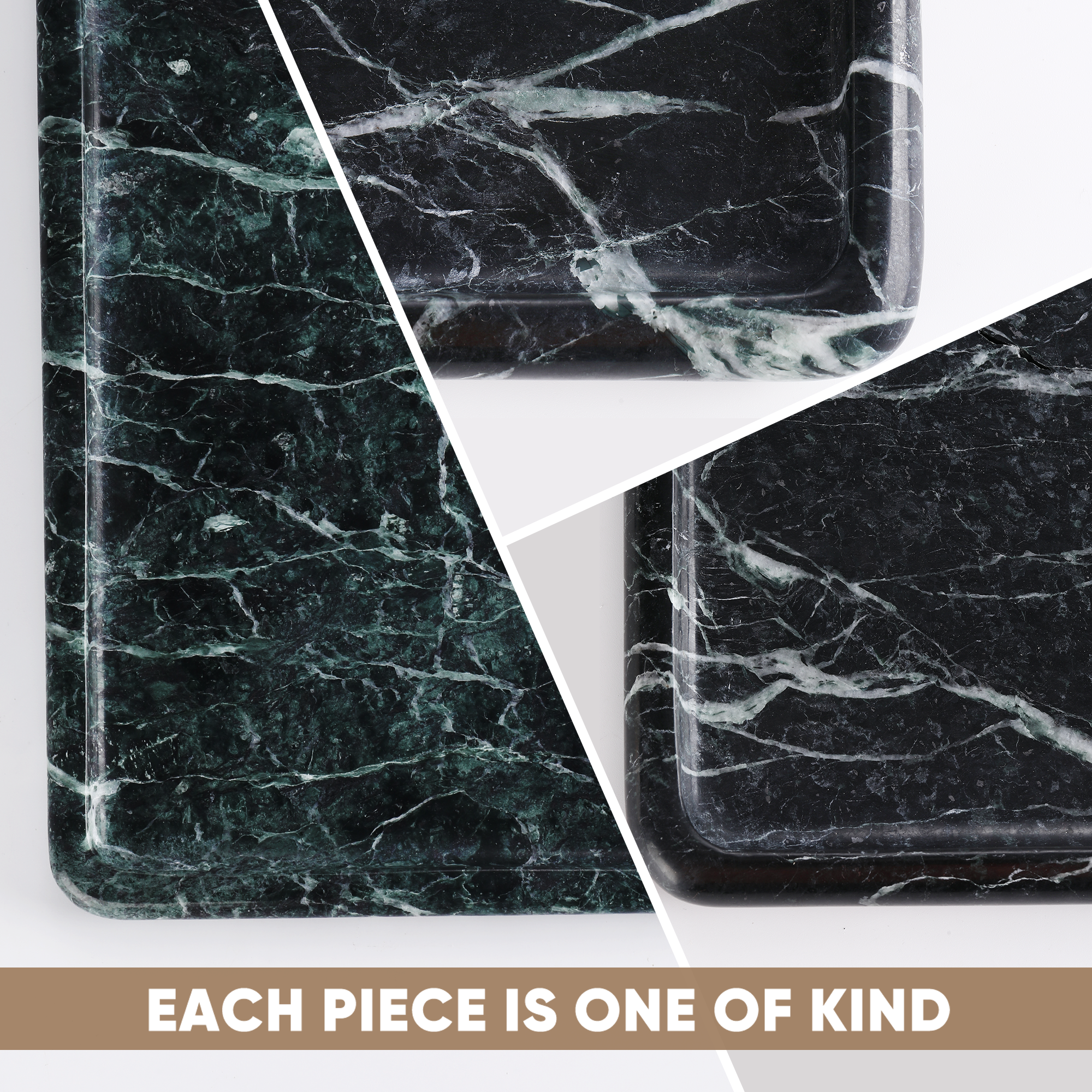 Koville Natural Stone One-Piece Square Trays in Verde Remeggiato, product view 71