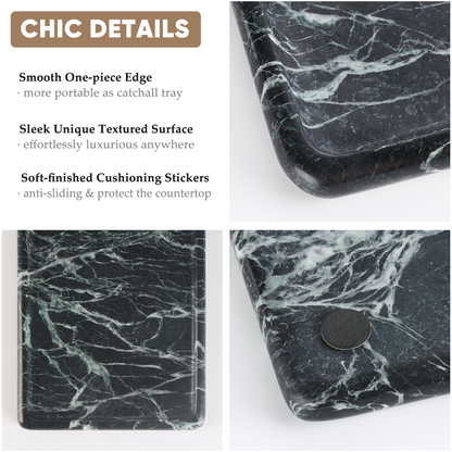 Koville Natural Stone One-Piece Square Trays in Verde Remeggiato, product view 72