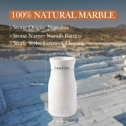 Koville Natural Stone Necked Vase for Floral Styling - 85 x 9 in natural stone, product view 2