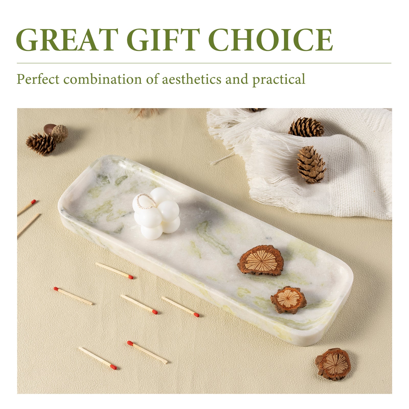 Koville Natural Stone One-Piece Square Trays in Bianco Palomino, product view 76