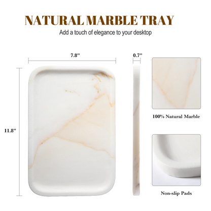 Koville Natural Stone One-Piece Square Trays in Golden Calacatta, product view 101