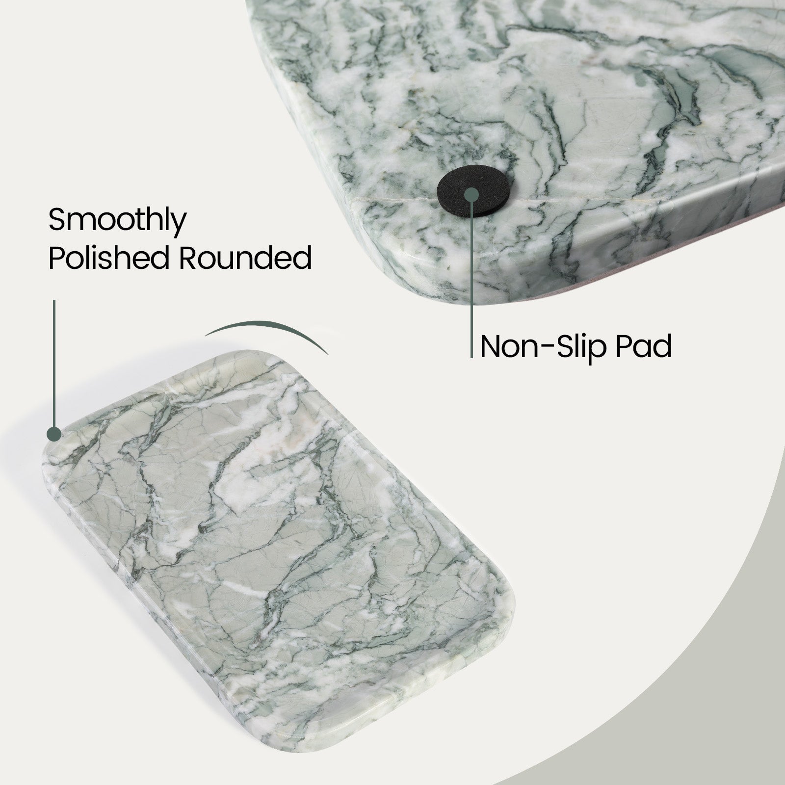 Koville Natural Stone One-Piece Square Trays in Light green verda antique, product view 109