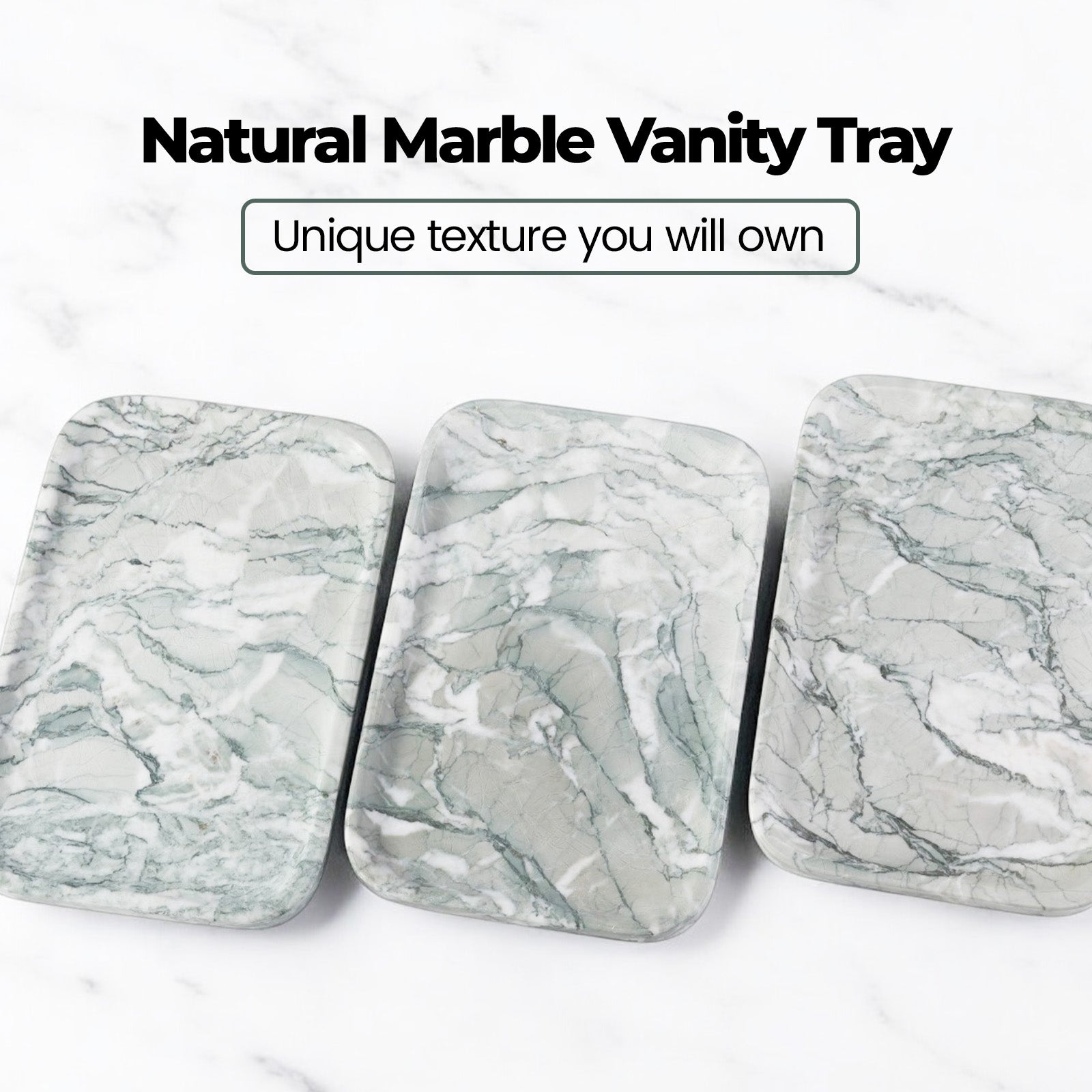 Koville Natural Stone One-Piece Square Trays in Light green verda antique, product view 110