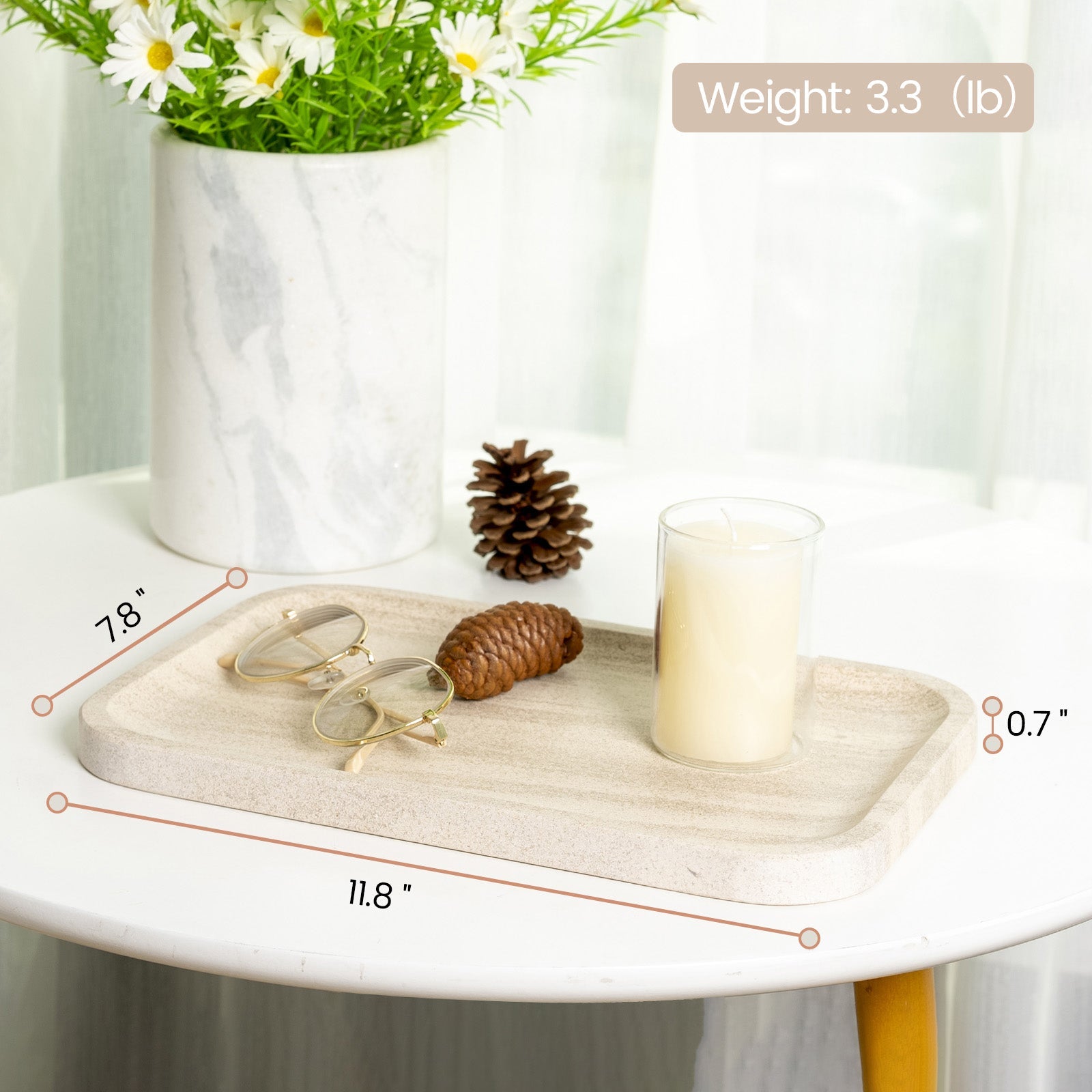 Koville Natural Stone One-Piece Square Trays in Moca Cream Media, product view 116