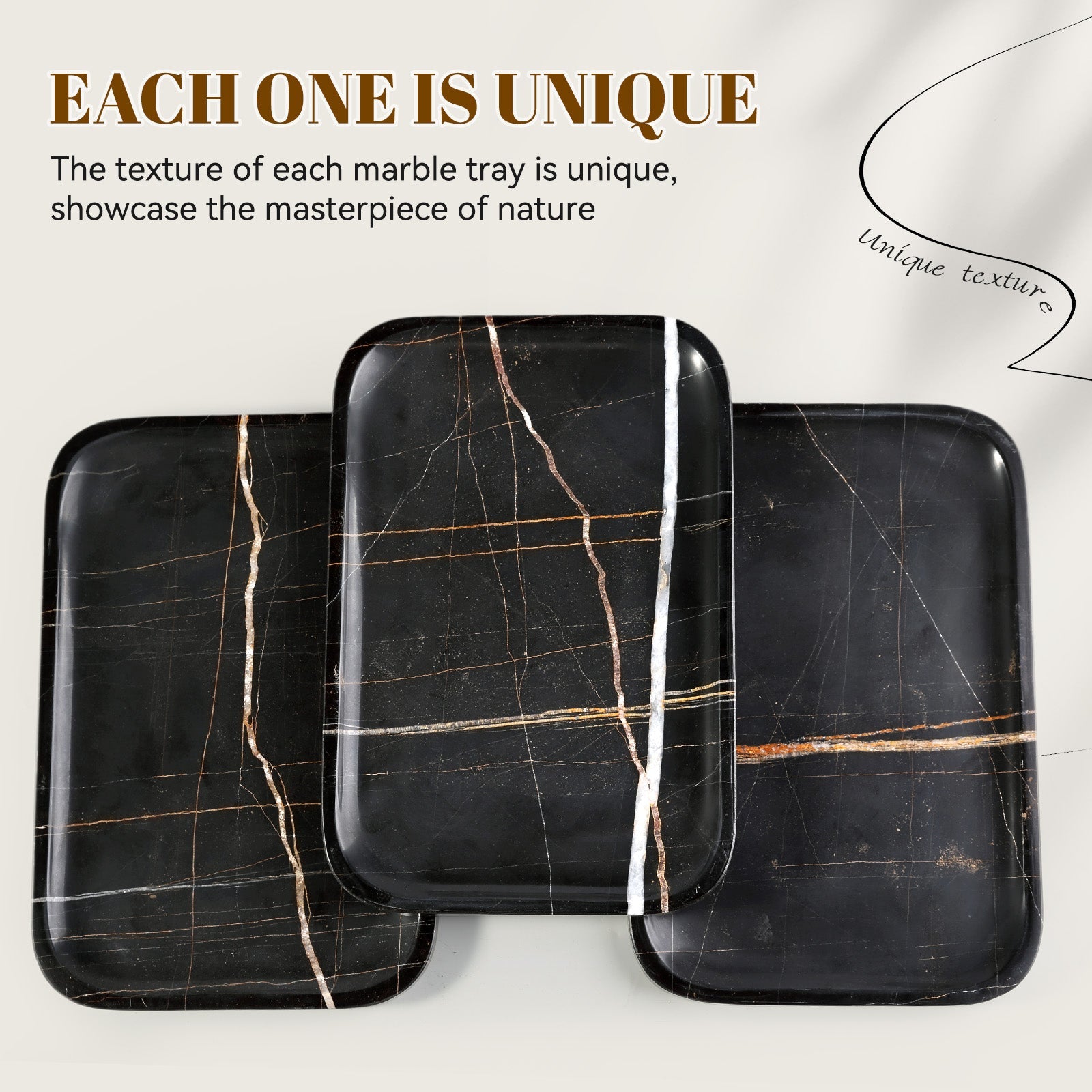 Koville Natural Stone One-Piece Square Trays in Noiraziza, product view 127
