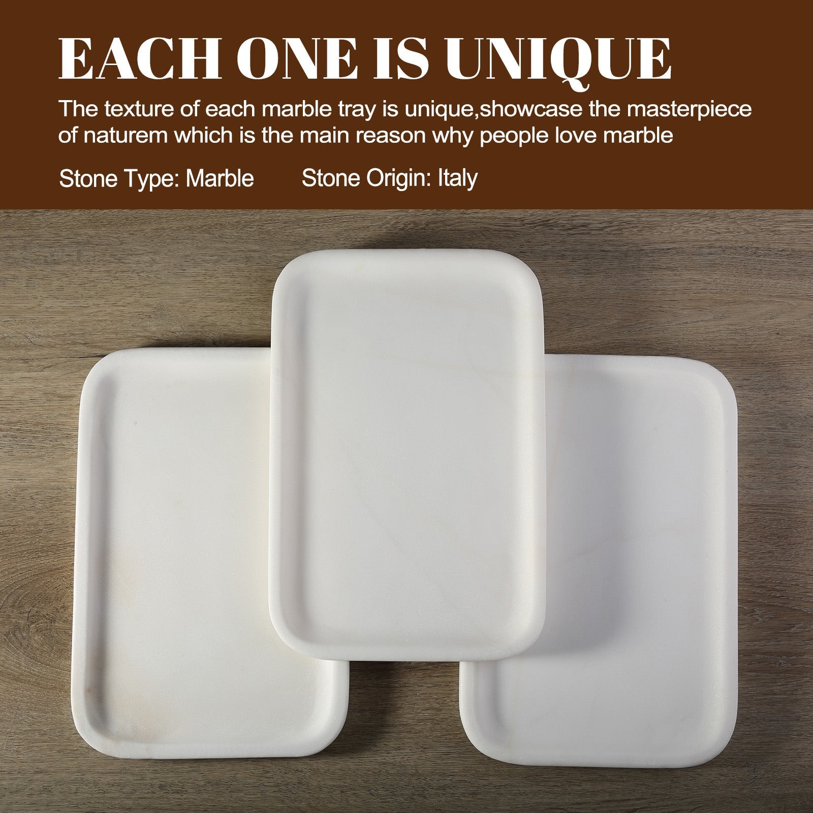 Koville white decorative tray in natural stone – view 5