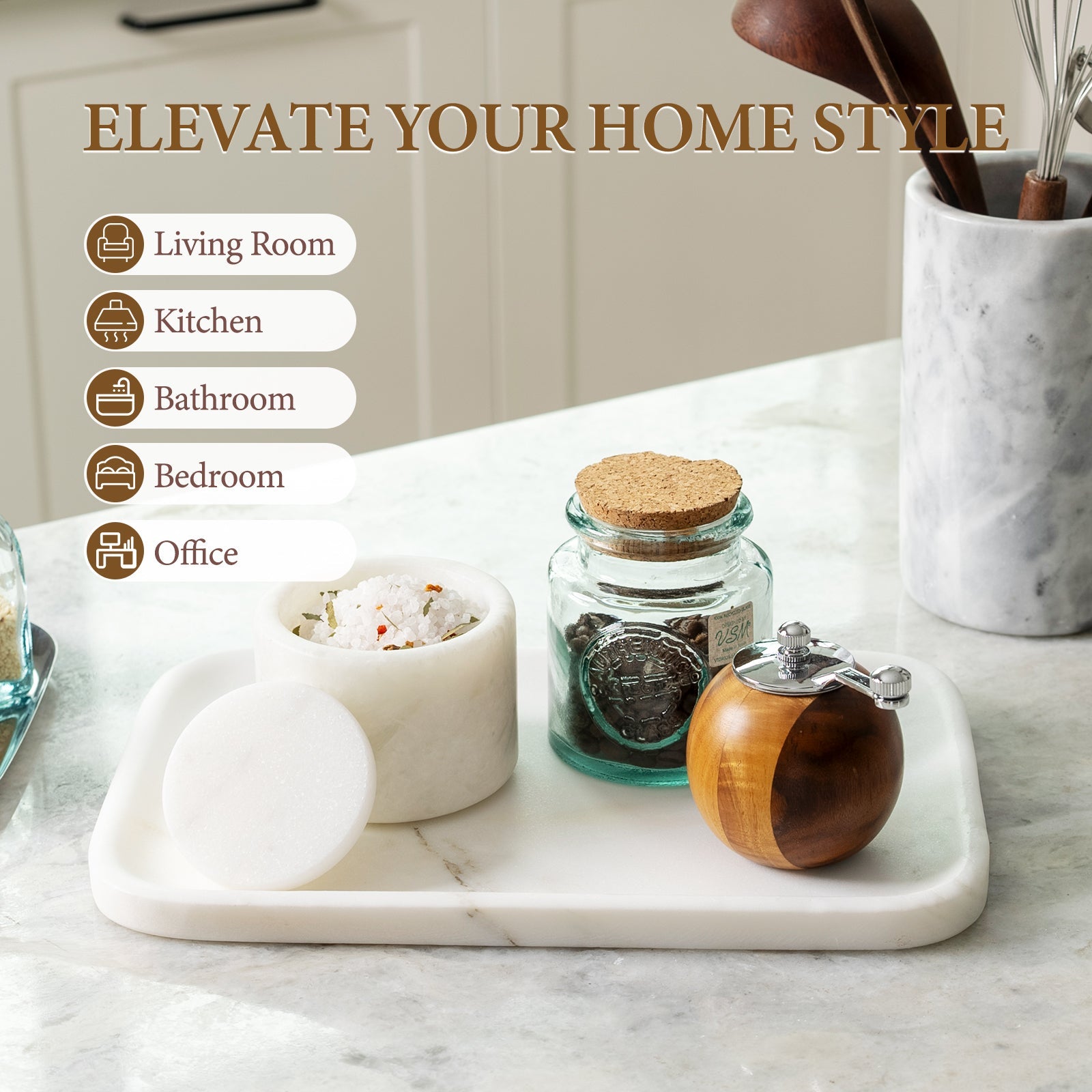 Koville Natural Stone One-Piece Square Trays in natural stone, product view 133
