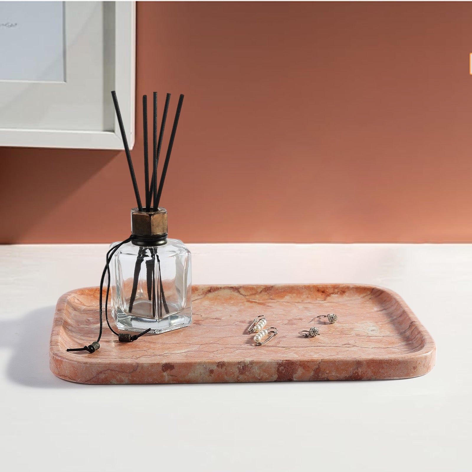 Koville Natural Stone One-Piece Square Trays in Spring Rose, product view 156