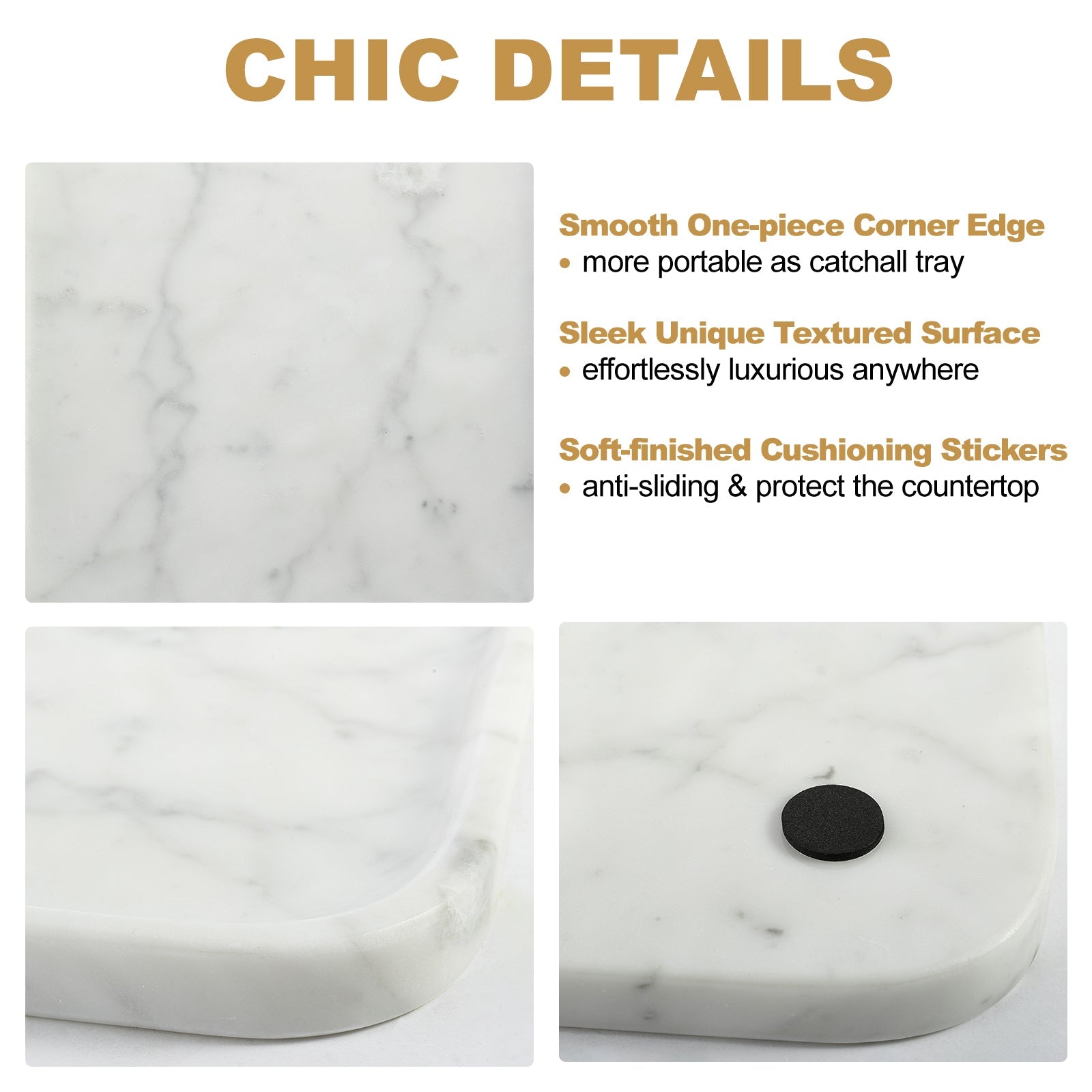 Koville Natural Stone One-Piece Square Trays in Statuario, product view 159