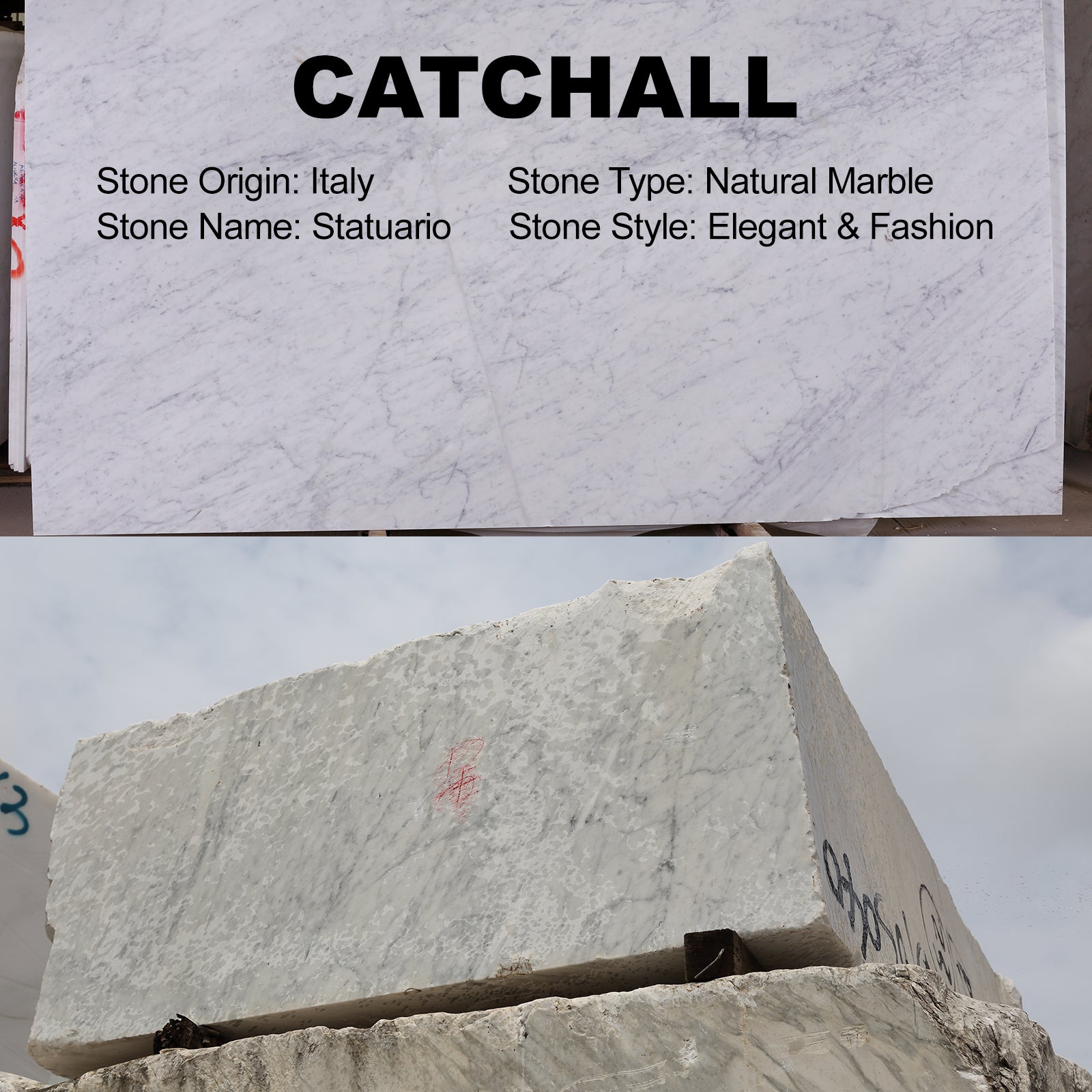 Koville Natural Stone One-Piece Square Trays in Statuario, product view 160
