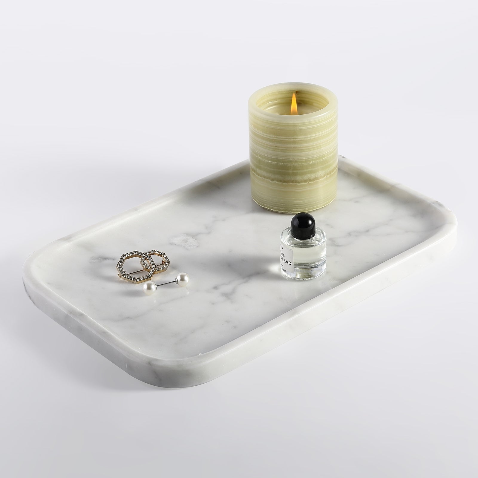 Koville Natural Stone One-Piece Square Trays in Statuario, product view 161