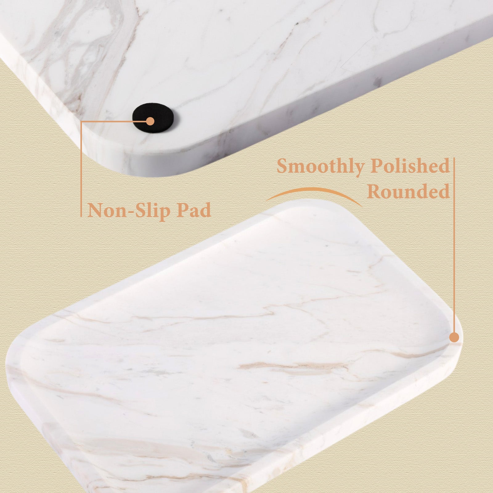 Koville Natural Stone One-Piece Square Trays in Volakas, product view 166