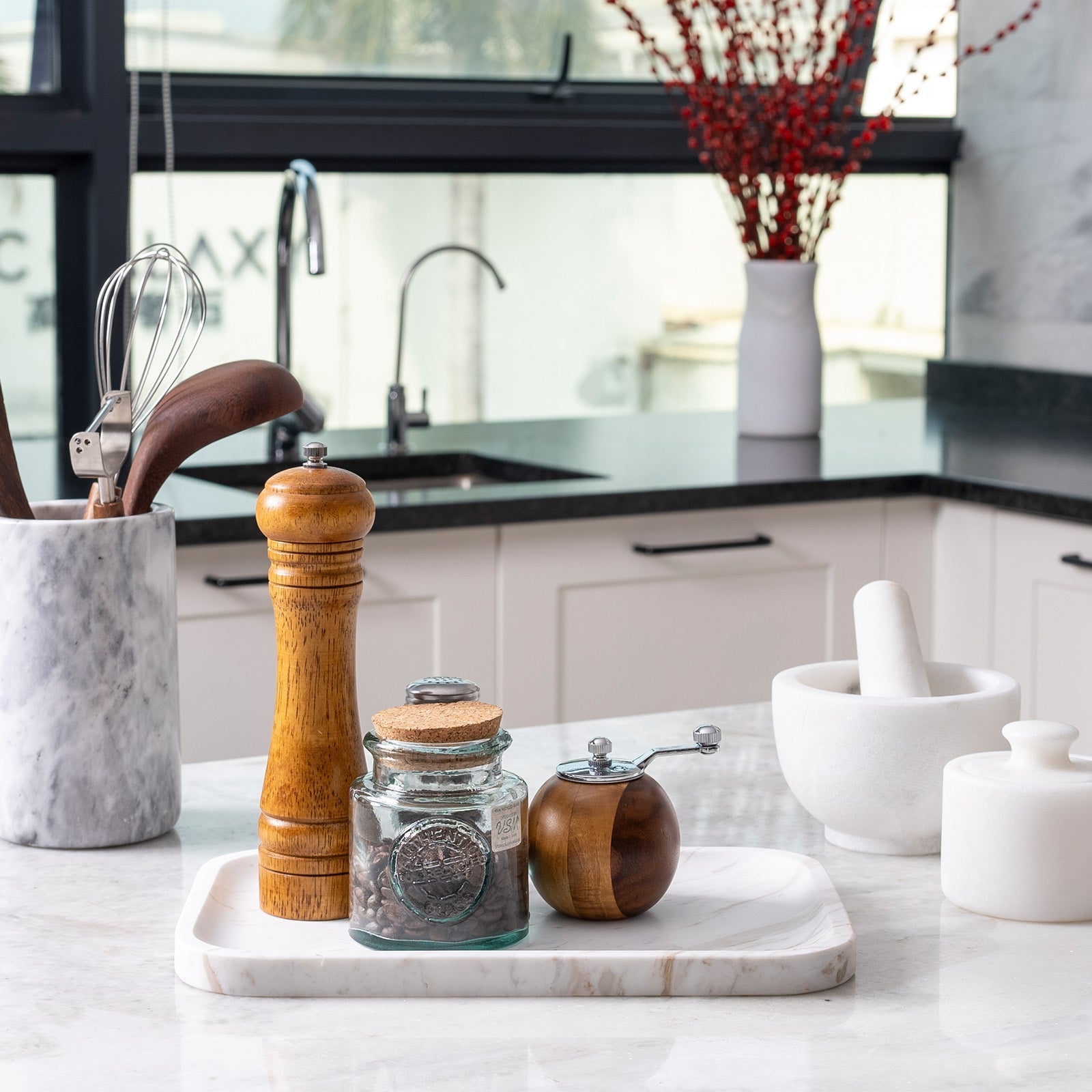 Koville Natural Stone One-Piece Square Trays in Volakas, product view 168