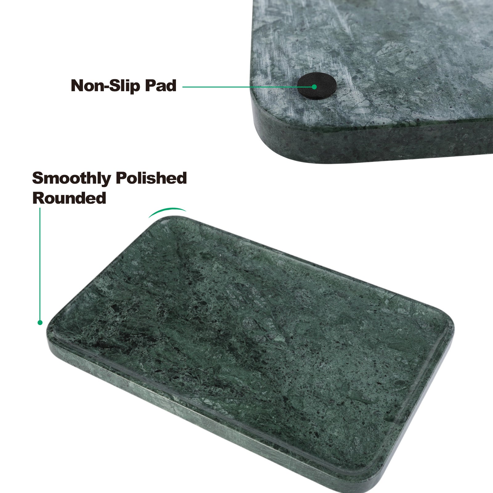 Koville Natural Stone One-Piece Square Trays in Indian Green, product view 174