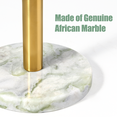 Koville Natural Stone Paper Towel Holder with Gold Metal Rod, 5.9 in Base in natural stone