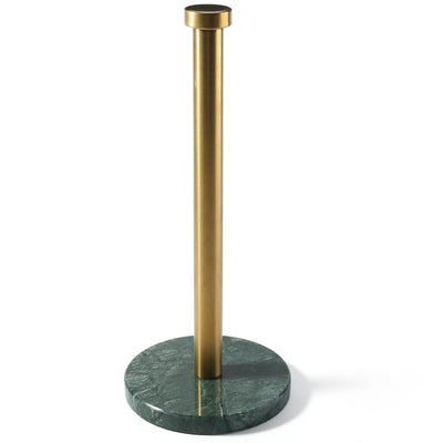 Koville Natural Stone Paper Towel Holder with Gold Metal Rod, 5.9 in Base in natural stone
