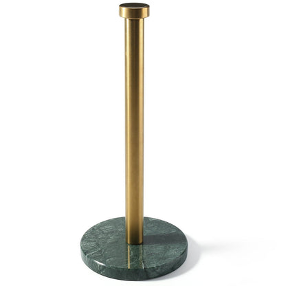 Koville Natural Stone Paper Towel Holder with Gold Metal Rod, 5.9 in Base in natural stone