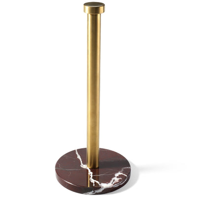 Koville Natural Stone Paper Towel Holder with Gold Metal Rod, 5.9 in Base in natural stone