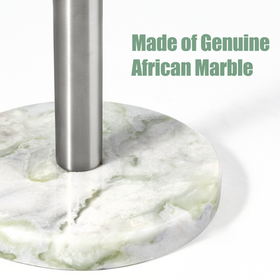 Koville Natural Stone Paper Towel Holder with Silver Metal Rod, 5.9 in Base in natural stone