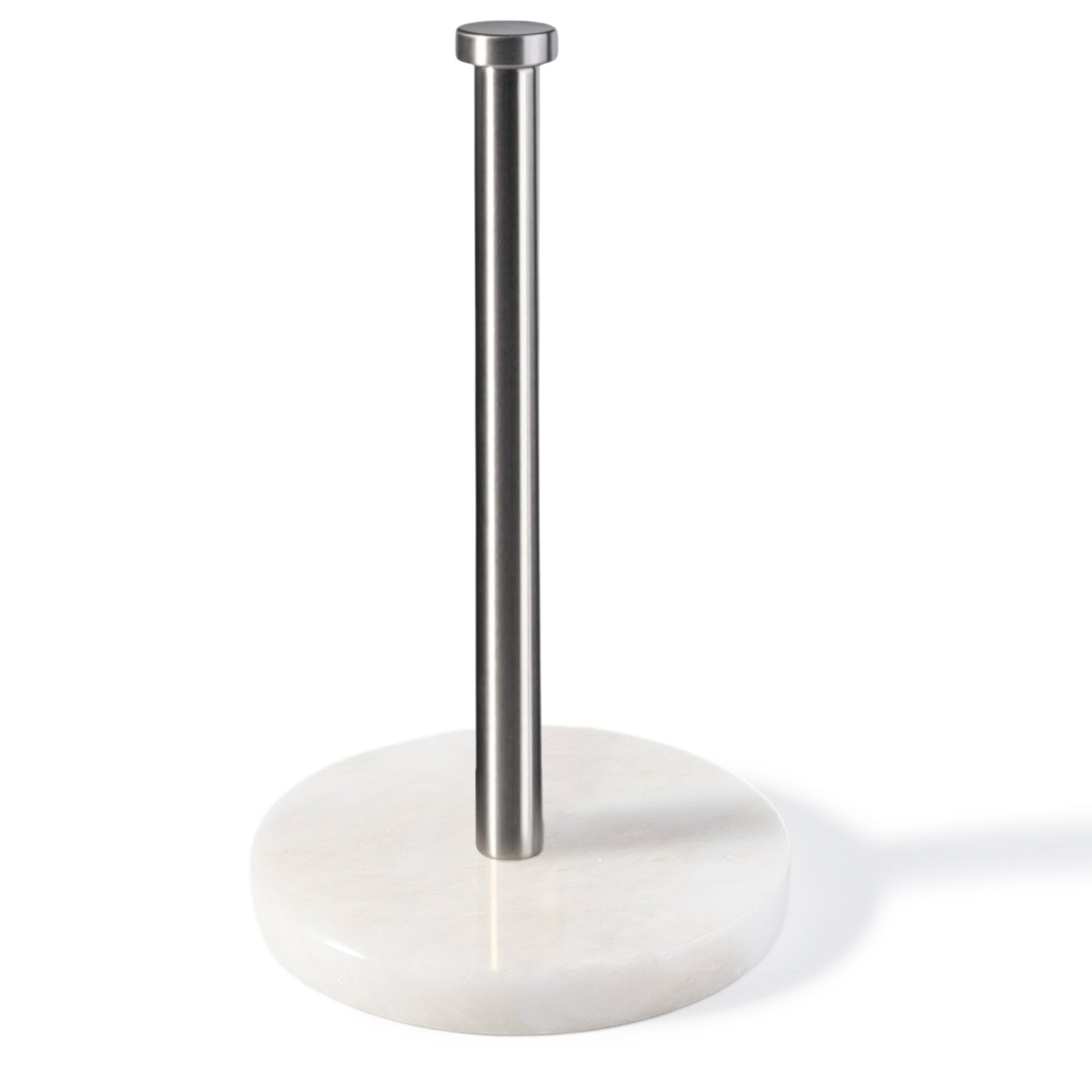 Koville white paper towel holder (silver metal rod, 150 mm) in natural stone