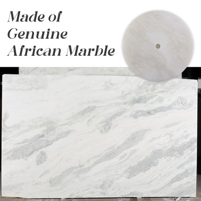Koville Natural Stone Paper Towel Holder with Silver Metal Rod, 5.9 in Base in natural stone