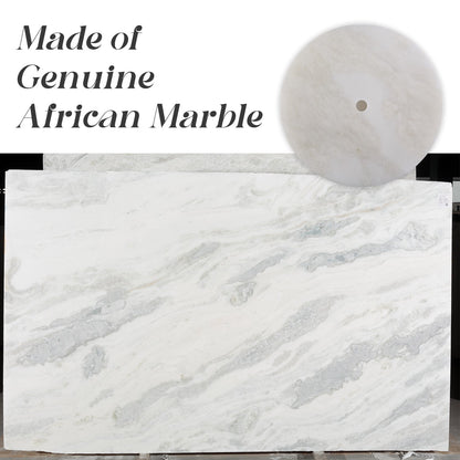 Koville Natural Stone Paper Towel Holder with Silver Metal Rod, 5.9 in Base in natural stone