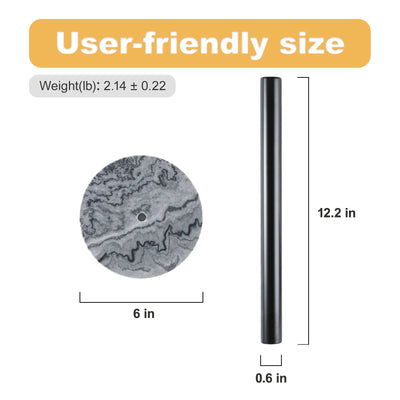 Koville Natural Stone Paper Towel Holder with Black Metal Rod, 5.9 in Base in natural stone