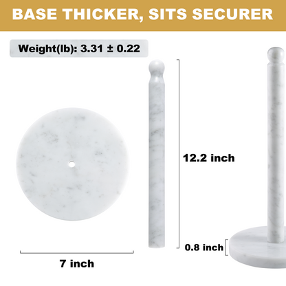 Koville Natural Stone Paper Towel Holder with Stone Rod, 5.9 in Base in natural stone