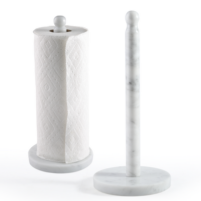 Koville Natural Stone Paper Towel Holder with Stone Rod, 5.9 in Base in natural stone