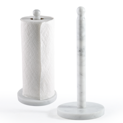 Koville Natural Stone Paper Towel Holder with Stone Rod, 5.9 in Base in natural stone