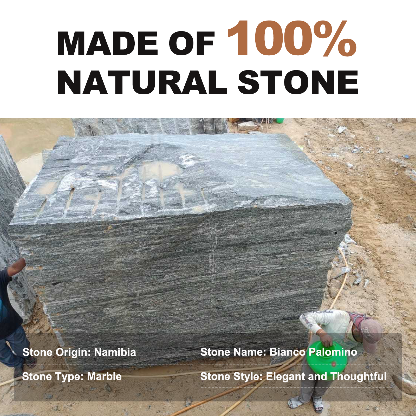 Koville natural stone pastry board in Bianco Palomino