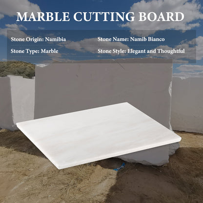 Koville natural stone pastry board in Namib Bianco