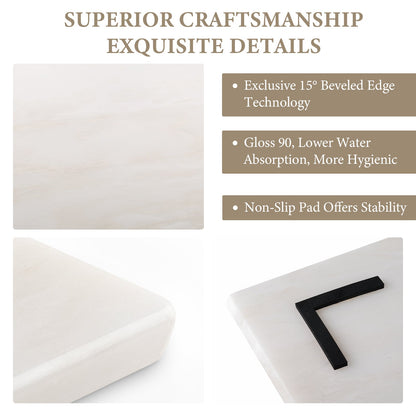 Koville natural stone pastry board in Namib Bianco