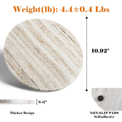 Koville round natural stone pastry board - Koville_Marble_Pastry_Board_-_round_D_280_T_12mm_Crystal_White_Wooden_7_3eee9111-a8da-4f3f-92dd-fd55ccab5a45.jpg